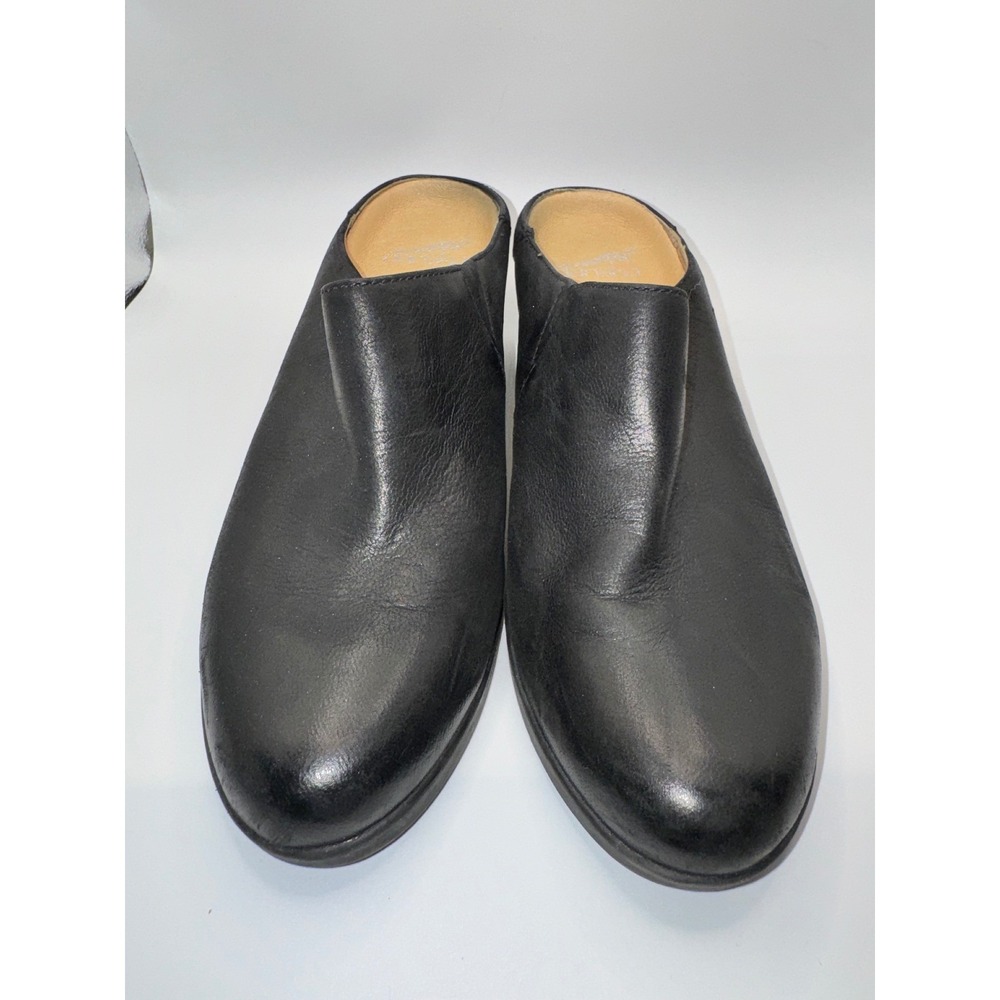 Dansko Black Leather Mules Clogs Slip On Block Heel Shoes Womens 39 3218100200 - Picture 2 of 7